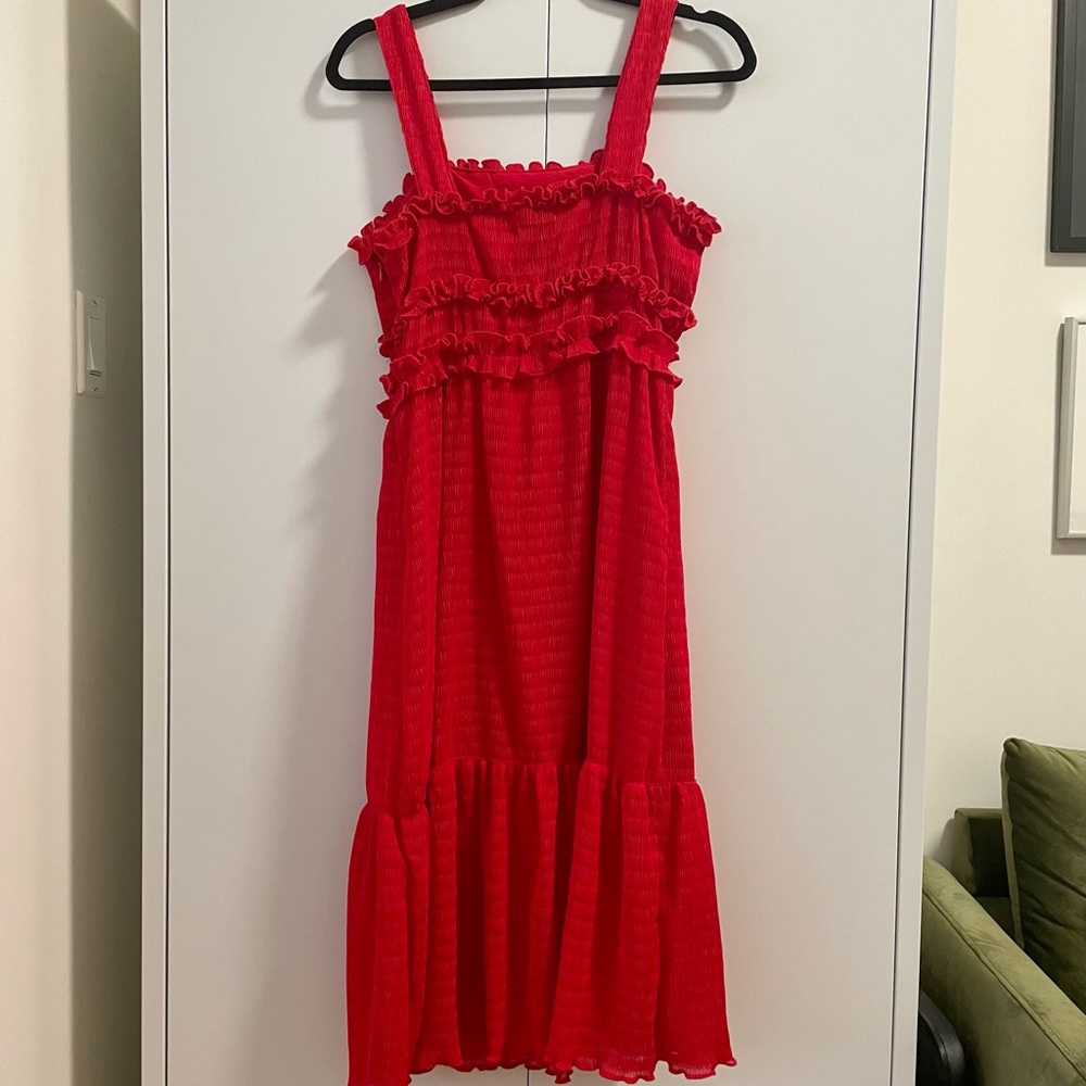 Farrow Red Ruffle Dress - Size Small - Picture 5 of 6